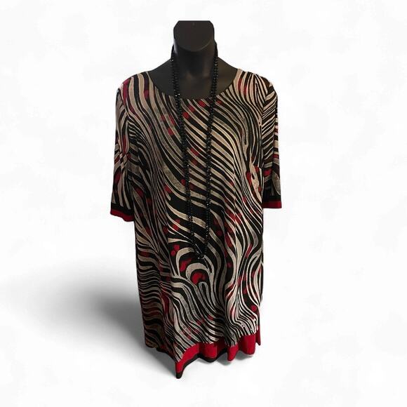 Madison Leigh 24W Bold Zebra Print Dress – Chic Fall Style - Picture 2 of 7